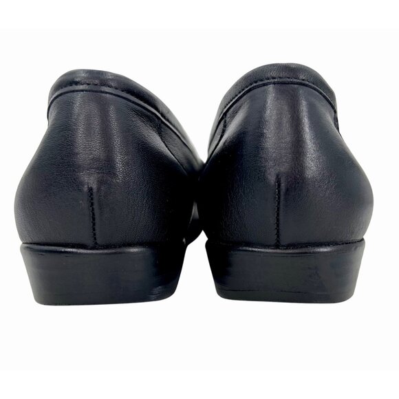 NWOT SAS METRO BLACK LEATHER CUSHIONED LOAFERS W/ SILVER METAL ACCENT - 9W - Picture 8 of 9